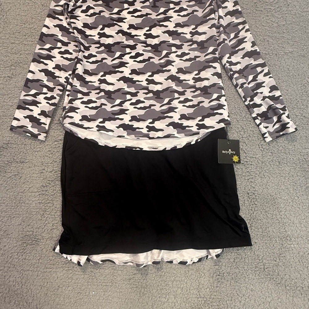 Belyn Key Women’s Golf Camouflage Top with Black Skirt